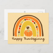 ハッピーサンクスギビング虹はがき ポストカード (正面/裏面)