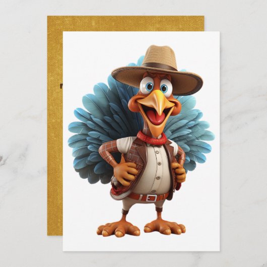 ハッピーサンクスギビング西ターキーカード シーズンカード (正面/裏面)