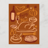 ハッピーサンクスギビング豊かな祝祭日 ポストカード (正面)