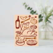 ハッピーサンクスギビング豊かな祝祭日 ポストカード (スタンド正面)