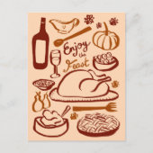 ハッピーサンクスギビング豊かな祝祭日 ポストカード (正面)