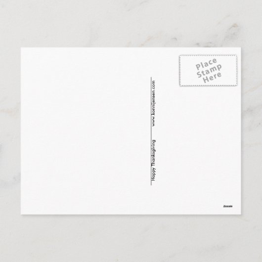 ハッピーサンクスギビング豚とトルコ シーズンポストカード (裏面)