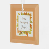 ハッピーサンクスギビング離れオレンジギフトオーナメント ガラスオーナメント (正面左)