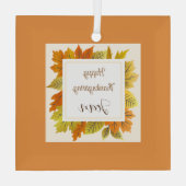 ハッピーサンクスギビング離れオレンジギフトオーナメント ガラスオーナメント (裏面)