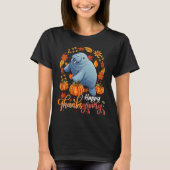 ハッピーサンクスギビング離れマナーPumpkins Flor Tシャツ (正面)
