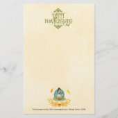 ハッピーサンクスギビング食べターキーのパンプキンパイ 便箋 (正面)
