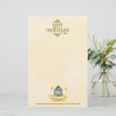 ハッピーサンクスギビング食べターキーのパンプキンパイ 便箋 (スタンド正面)