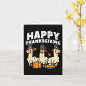 ハッピーサンクスギビング3ラマ秋秋アルパカメンズ カード (黄色い花)