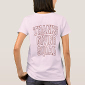 ハッピーサンクスギビング スクワッド ボールド体タイポグラフィ Tシャツ (裏面)