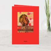 「ハッピーサンクスギビング」トルコ ノートカード (裏面)