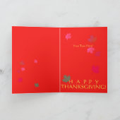 「ハッピーサンクスギビング」トルコ ノートカード (内部)