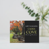 ハッピーサンクスギビング – フェンスロー – 秋のカデズコーブ シーズンポストカード (スタンド正面)