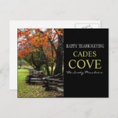ハッピーサンクスギビング – フェンスロー – 秋のカデズコーブ シーズンポストカード (正面/裏面)