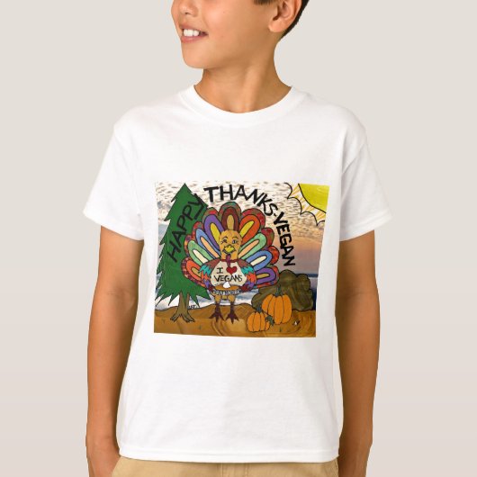 ハッピーサンクスギビング ベジタリアンターキー Tシャツ (正面)