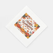 ハッピーサンクスギビング – 秋のカボチャ&紅葉 スタンダードランチョンナプキン (角)