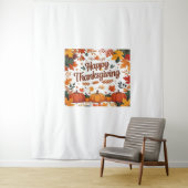 ハッピーサンクスギビング – 秋のカボチャ&紅葉 タペストリー (インサイチュ)