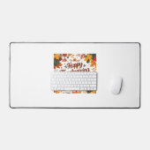 ハッピーサンクスギビング – 秋のカボチャ&紅葉 デスクマット (キーボード&マウス)