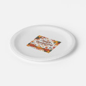 ハッピーサンクスギビング – 秋のカボチャ&紅葉 ペーパープレート (アングル)