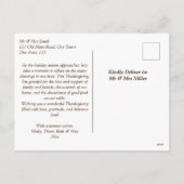 ハッピーサンクスギビングboho pumpkinランタンの水色 シーズンポストカード (裏面)