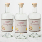 ハッピーサンクスギビングCornucopiaバスケット紅葉 リキュールボトルラベル (ボトル)