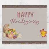 ハッピーサンクスギビングCornucopiaバスケット紅葉 リキュールボトルラベル (シングルラベル)