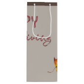 ハッピーサンクスギビングCornucopiaバスケット紅葉 ワインギフトバッグ (正面)