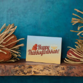 ハッピーサンクスギブッカ(ユダヤ教)メノラー/リーフ フォトプラーク (側面)