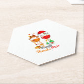 ハッピーサンクスマスワインサンクスギビングクリスマスロングS ペーパーコースター (アングル)