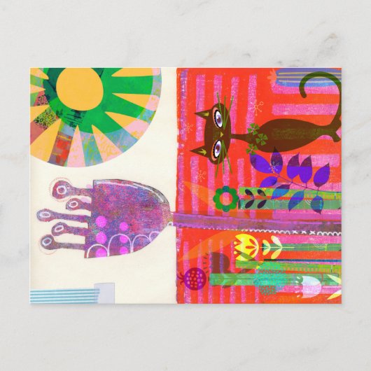 ハッピーサンシャインキャットガーデンパーティー ポストカード (正面)