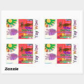 ハッピーサンシャインキャットフラワーガーデン 長方形シール (シート)