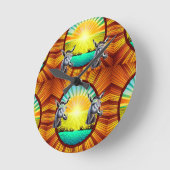 ハッピーサンシャインロバ ラウンド壁時計 (傾斜)