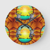 ハッピーサンシャインロバ ラウンド壁時計 (正面)