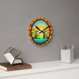 ハッピーサンシャインロバ ラウンド壁時計