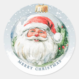 ハッピーサンタの顔 クリスマス ラウンドシール