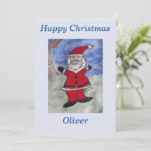 ハッピーサンタクリスマスフラットカード カード (スタンド正面)