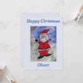 ハッピーサンタクリスマスフラットカード カード (正面/裏面インサイチュ)