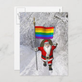 ハッピーサンタクロースがゲイの権利を支持 シーズンポストカード (正面/裏面)