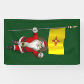 ハッピーサンタクロースとニューメキシコ州旗 横断幕 (横)