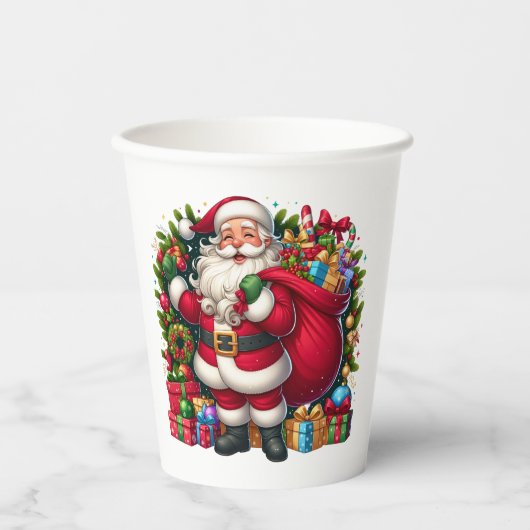 ハッピーサンタクロースのクリスマス 紙コップ (正面)