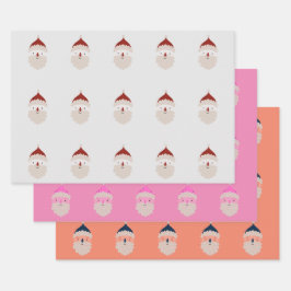ハッピーサンタクロースパターンラッピング紙 ラッピングペーパーシート
