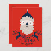 ハッピーサンタクロースメリーレッドクリスマスポストカード シーズンポストカード (正面/裏面)