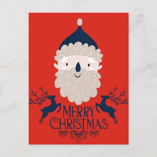 ハッピーサンタクロースメリーレッドクリスマスポストカード シーズンポストカード (正面)