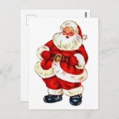 ハッピーサンタクロースヴィンテージ休日 ポストカード (正面/裏面)