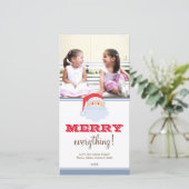 ハッピーサンタクロース赤い青のカスタムクリスマス シーズンカード (スタンド正面)