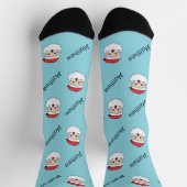 ハッピーサンタクロース頭部と名前をカスタムする柄 ソックス (上部)