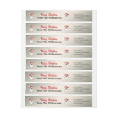 ハッピーサンタスオンクリスマスシルバー差出人住所 ラップアラウンドラベル (シート)