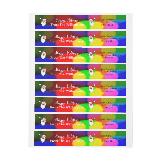 ハッピーサンタスハッピーホリデーズ差出人住所 ラップアラウンドラベル (シート)