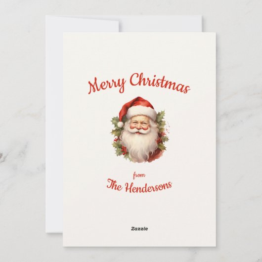 ハッピーサンタビンテージクリスマスカード シーズンカード (裏面)