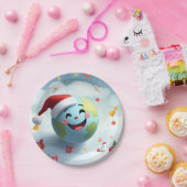 ハッピーサンタプラネット紙プレート ペーパープレート (パーティー)