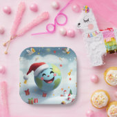 ハッピーサンタプレート ペーパープレート (パーティー)